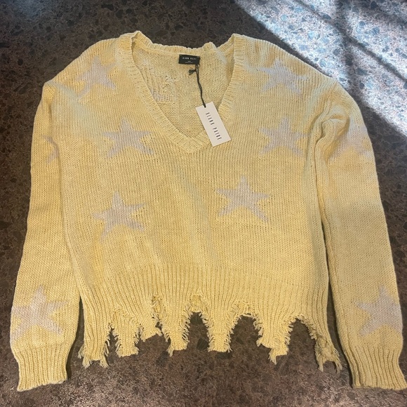 Chic Yellow V-Neck Sweater-Blank Paige - Picture 2 of 5